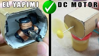 Kartondan DC MOTOR yapımı  Evde elektrik motoru nasıl yapılır  El yapımı çalışan DC MOTOR [upl. by Sairtemed544]