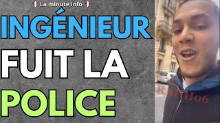 CET INGÉNIEUR FUIT LA POLICE EN RIGOLANT ET EN SE FILMANT  LA POLICE BLOQUÉE CAR ILS SONT EN VÉLO [upl. by Nylaf]