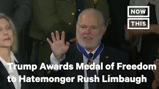 Trump Awards Medal of Freedom to Rush Limbaugh  NowThis [upl. by Eiro]