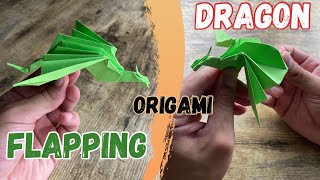 FLAPPING DRAGON ORIGAMI WORLD EASY TUTORIAL  HOW TO MAKE FLAPPING DRAGON ORIGAMI  FLYING DRAGON [upl. by Anderea]