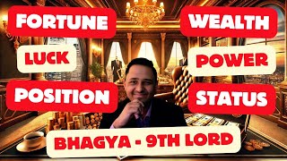 10 MASSIVE WEALTH Indicators using your 9th Lord Fortune in a Horoscope  Luck amp Prosperity [upl. by Townie]