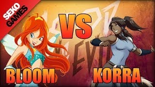 Bloom vs Korra Super Brawl 3 Free Play Mode [upl. by Aieka]