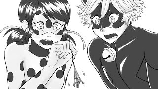 Ladynoir Transforms Into Reniette  Miraculous Ladybug Comic Dub [upl. by Fredenburg939]