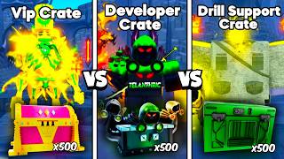 VIP CRATE vs DEVELOPER CRATE vs DRILL SUPPORT CRATE 😎 WHICH CRATE THE BEST 🥰  Toilet Tower Defense [upl. by Neelie]