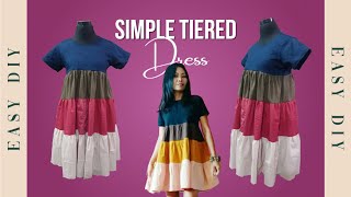 Easy DIY TIERED DRESS  CARIBBEAN DRESS Tutorial [upl. by Garges]