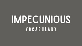 What is the meaning of Impecunious [upl. by Alon815]