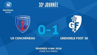 J33  US Concarneau  Grenoble Foot 38 01 le replay I National FFF 2018 [upl. by Rodie]