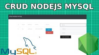 Nodejs y Mysql CRUD  Aplicación Web con Nodejs y Mysql [upl. by Mcafee]