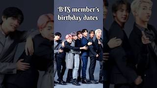 BTS members birthday dates shorts btsshort btsot7 ytshorts viral btsbirthday [upl. by Dedra76]