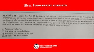 Correção da prova de Legislação de Nível fundamental Completo de Tramandaí  Sábado Tarde [upl. by Viole]