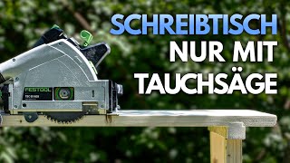 Ihr braucht wirklich nur ein Werkzeug  Gratverbindung mit der Tauchsäge  Schreibtisch selber bauen [upl. by Norej]