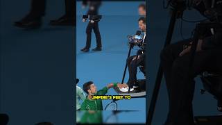 Why did Djokovic touch the umpires feet 🫣 djokovic tennis sports novakdjokovic [upl. by Scrivenor134]