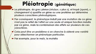 N°99Pléiotropie Collection vocabulaire Génétique [upl. by Aicenev766]