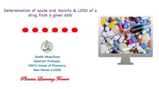 Study of acute oral toxicity amp LD50 of a drug from a given data Miller amp Tainter Karbers Method [upl. by Treble]