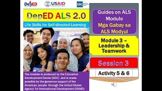 Video 86Guides on ALS Module 3Leadership amp Teamwork Session 3 Activity 5 amp 6  Life Skills [upl. by Aysab]