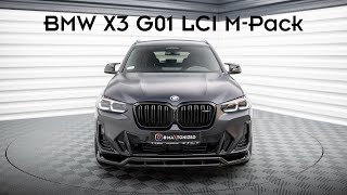 BMW X3 G01 LCI MPack  Maxton Design Splitter Set  Presentation 151 [upl. by Ddart]