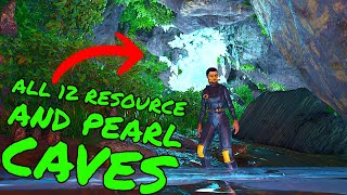 ALL 12 ResourcePearl Caves on The Island Top 12 PVP Base Locations on Ark Survival Ascended [upl. by Alexa]