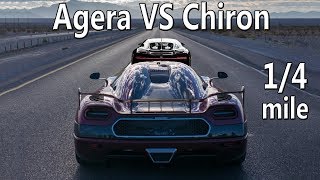 Bugatti Chiron быстрее Koenigsegg Agera RS 402 метра 0  100 [upl. by Ahsinan510]