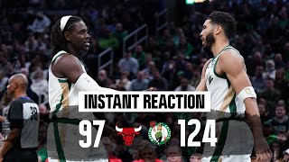 INSTANT REACTION Celtics advance in InSeason Tournament blowout Bulls 12497 [upl. by Eeramit]