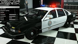 GTA 5  DLC Vehicle Customization  Declasse Impaler SZ Cruiser Chevy Caprice Police Car [upl. by Annazus]