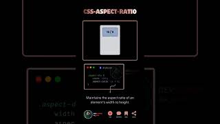 CSS ASPECT RATIO html css javascript webdesign webdevelopment coding [upl. by Akinimod]