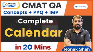 CMAT CET 2023  Complete Calendars in 20 Mins  Ace the CMAT  Ronak Shah [upl. by Egbert]