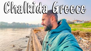 Chalkida Greece an early morning walking tour 4k Chalcis Greece [upl. by Bilski]