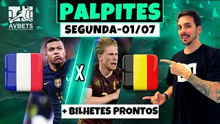 PALPITES E APOSTAS DE FUTEBOL PARA HOJE 01 07 2024  BILHETE PRONTO SEGUNDAFEIRA [upl. by Zysk]