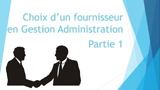 Comment choisir un fournisseur [upl. by Ratcliffe]