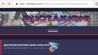 QUOTAZIONI FANTACALCIO 20182019 LISTA [upl. by Ahsenyt]