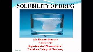 Solubility of Drug [upl. by Jangro962]