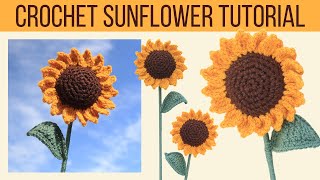 Crochet Sunflower Tutorial for Bouquet 💛 Easy Crochet Sunflower [upl. by Dett715]