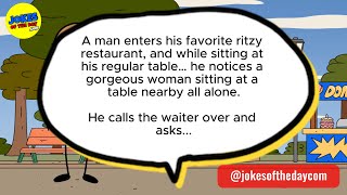 🤣 JOKES FOR ADULTS 👉 A man notices a gorgeous woman sitting at a table nearby 🤣 𝗝𝗼𝗸𝗲𝘀 𝗢𝗳 𝗧𝗵𝗲 𝗗𝗮𝘆 [upl. by Cloots]