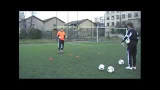 entrainement gardien but  exercice vivacité 1 gardien de but football goalkeeper training [upl. by Aranahs]