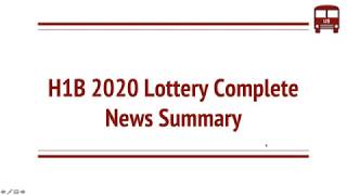 H1B 2020 Lottery Completed 201K Petitions Filed with USCIS Summary [upl. by Duffie]