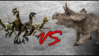 Raptor Squad vs Triceratops Herd  SPORE [upl. by Annoled]