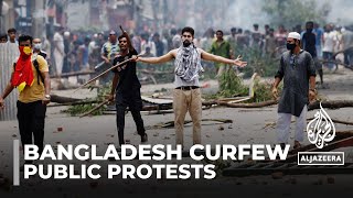 Bangladesh imposes curfew deploys army as job quota protests continue [upl. by Daffi485]