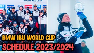 BMW IBU World Cup Biathlon  Schedule 20232024 [upl. by Ayatal]