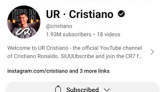 ur Cristiano Ronaldo channel  Cristiano Ronaldo official YouTube channel  Cr7 channel [upl. by Stiegler]