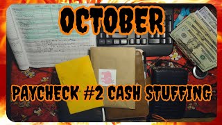 October Paycheck 2  Cash Stuffing  Happy Mail  Low Income cashstuffing cashbudgeting [upl. by Annabal243]