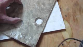 How to drill a hole with a core bit in ceramic tile porcelain tile drilling [upl. by Yale257]