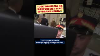 Nieprzychylne media nie są wpuszczane na konferencję Tuska D polityka humor viralshorts [upl. by Hamehseer]