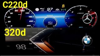 2023 BMW 320d 190 HP vs Mercedes C220d 197HP Acceleration 0100 kmh [upl. by Giovanni]