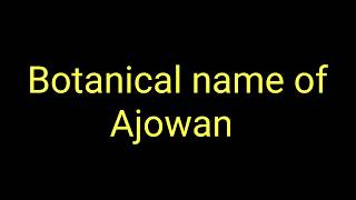 Botanical name of Ajowan  Scientific name of Ajowan [upl. by Nyletac]