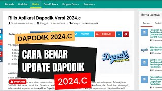 Cara Sukses Update Dapodik 2024C  Semester Genap [upl. by Dolhenty]