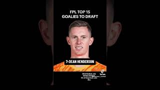 FPL TOP 15 GOALIES TO DRAFT shorts [upl. by Mackler]