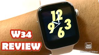 W34 SMARTWATCH REVIEW  ENGLISH [upl. by Ekal460]