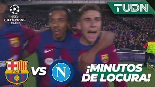 ¡Dos GOLAZOS en MINUTOS DE LOCURA  Barcelona 20 Napoli  UEFA Champions League 202324  8vos [upl. by Llerehc]