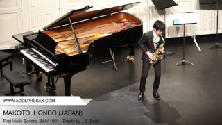 Dinant 2014 Makoto Hondo  First Violin Sonata BWV 1001  Presto by JS Bach [upl. by Suolkcin]