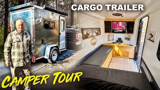 5x8 Cargo Trailer DIY Camper Conversion Build  Tiny House [upl. by Tizes]